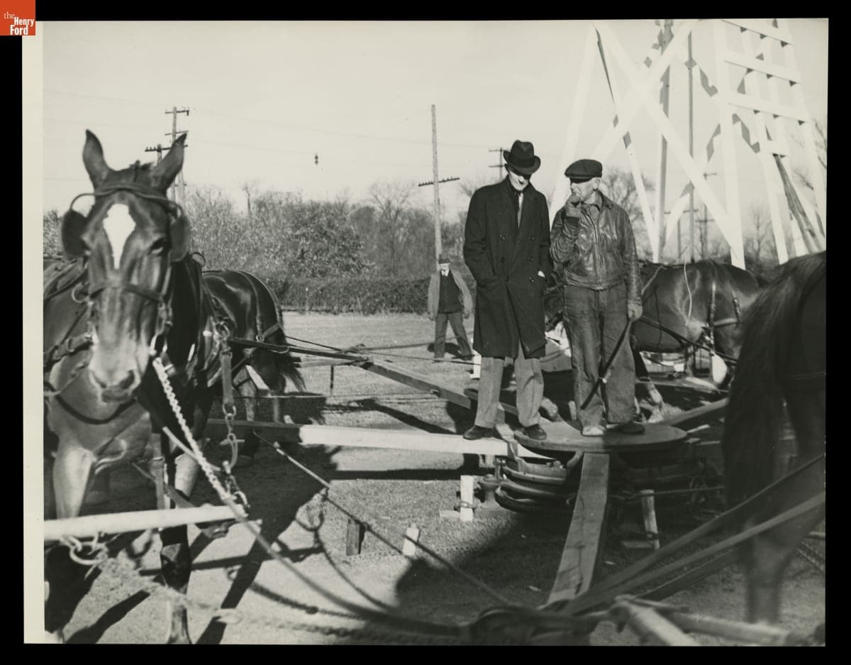 Threshing at the Ford Homestead, Dearborn, Michigan, November 1936