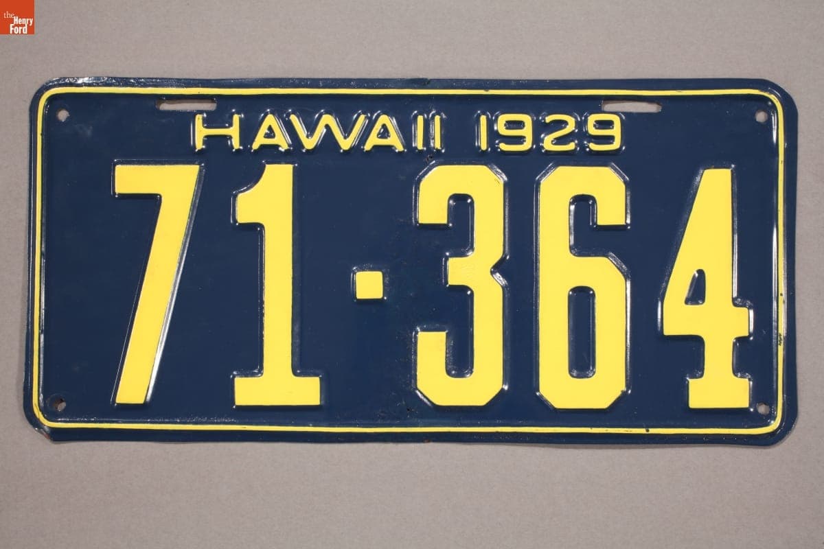 Hawaii License Plate, 1929