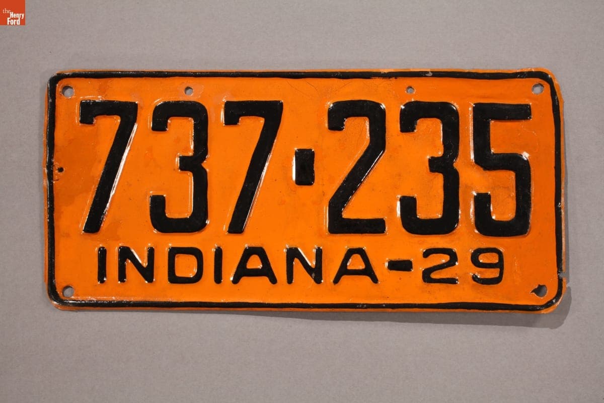 Indiana License Plate, 1929
