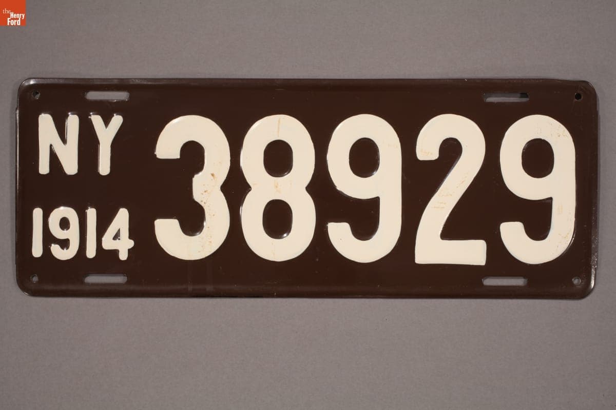 Pair of New York License Plates, 1914