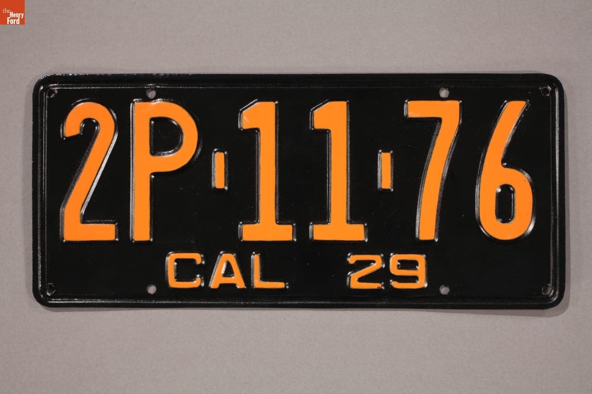 California License Plate, 1929