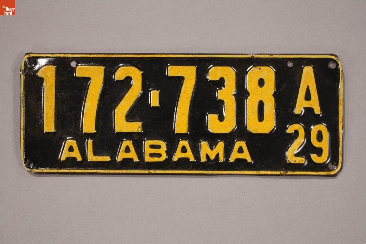 Alabama License Plate, 1929