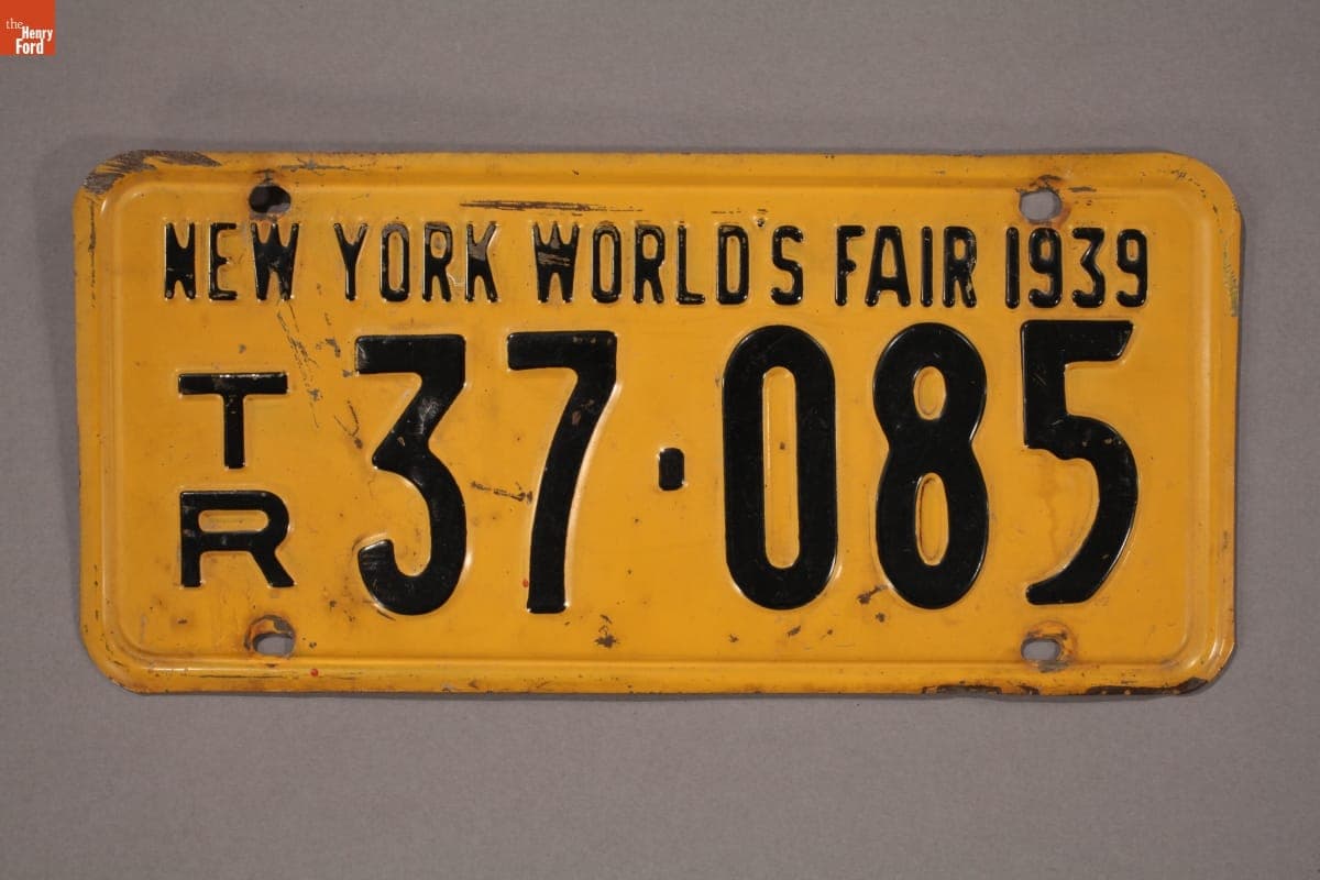 New York World's Fair License Plate, 1939