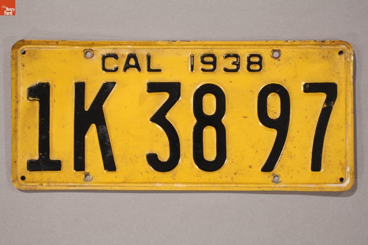 Pair of California License Plates, 1938
