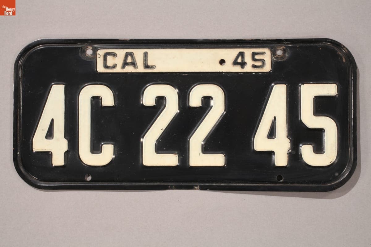 California License Plate, 1945