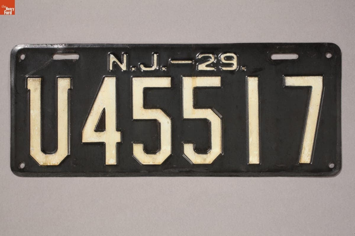 New Jersey License Plate, 1929