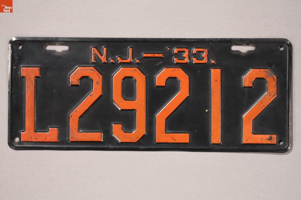 Pair of New Jersey License Plates, 1933