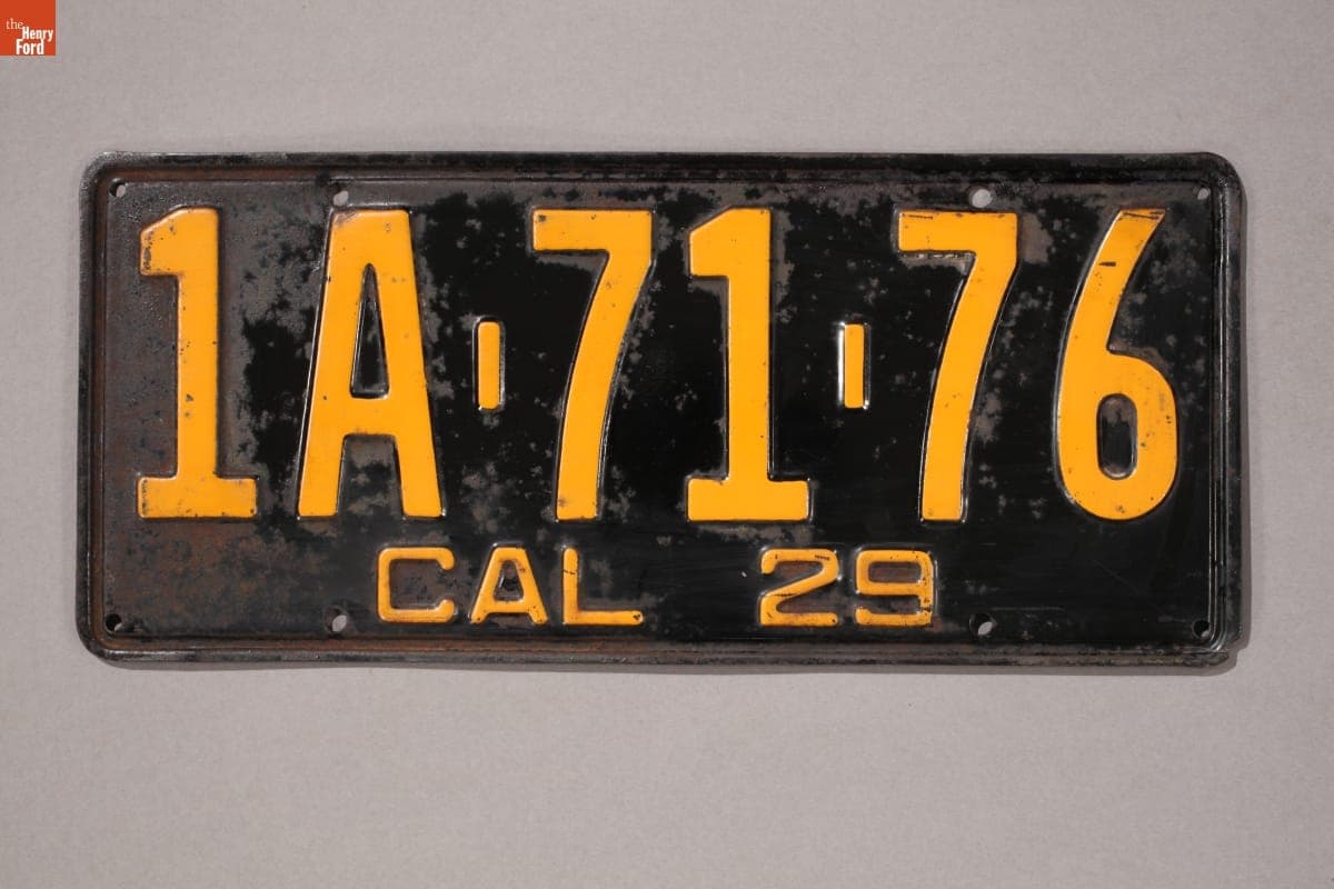 California License Plate, 1929