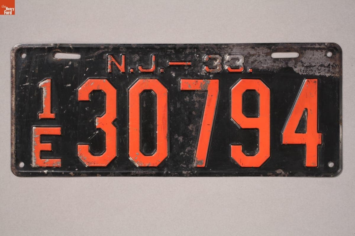 Pair of New Jersey License Plates, 1933