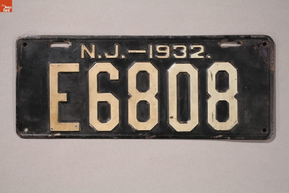 New Jersey License Plate, 1932