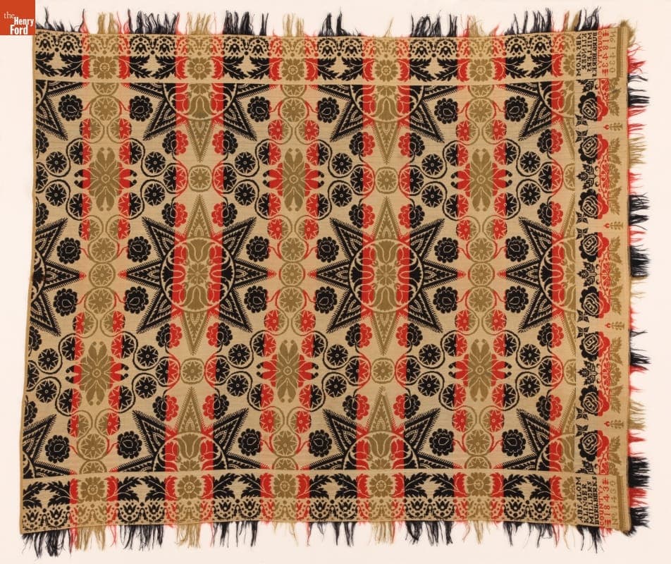 Coverlet Woven by Absalom Klinger, 1843