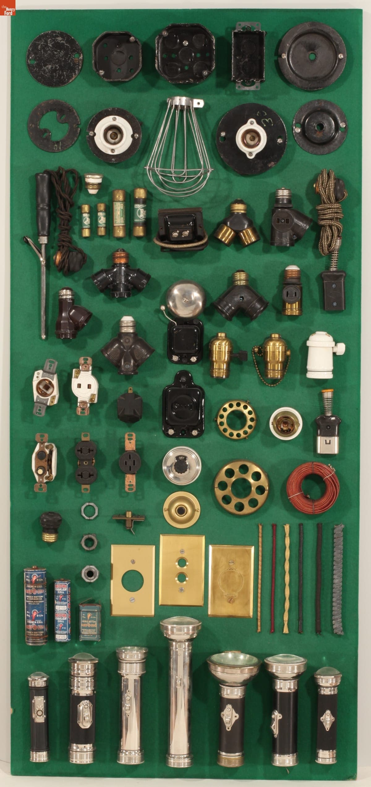 L. Miller & Son Store Display of Light Sockets, Switch Plates and Flashlights, 1923-1928