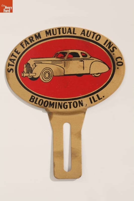 State Farm Mutual Automobile Insurance Company License Plate Topper, 1940-1955