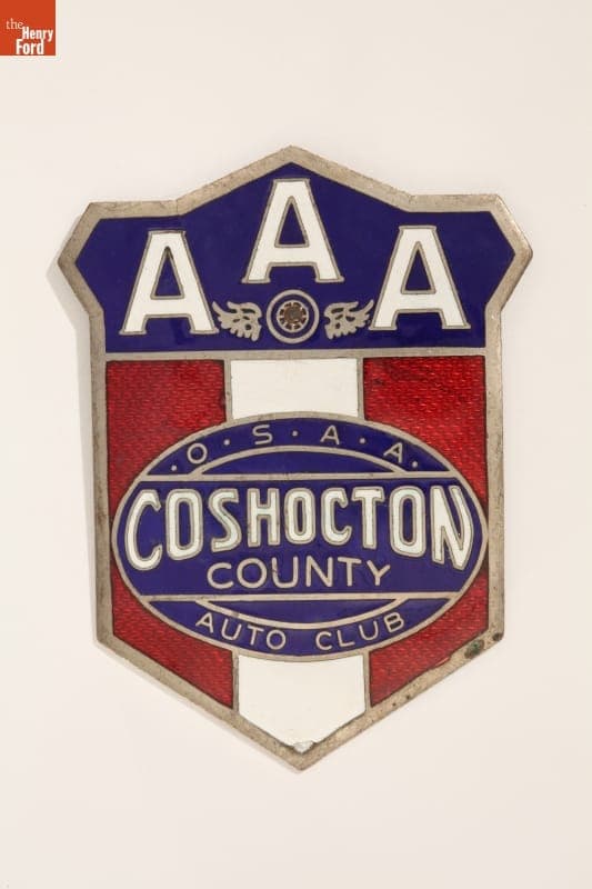 Coshocton County Ohio Automobile Club Badge, 1920-1932