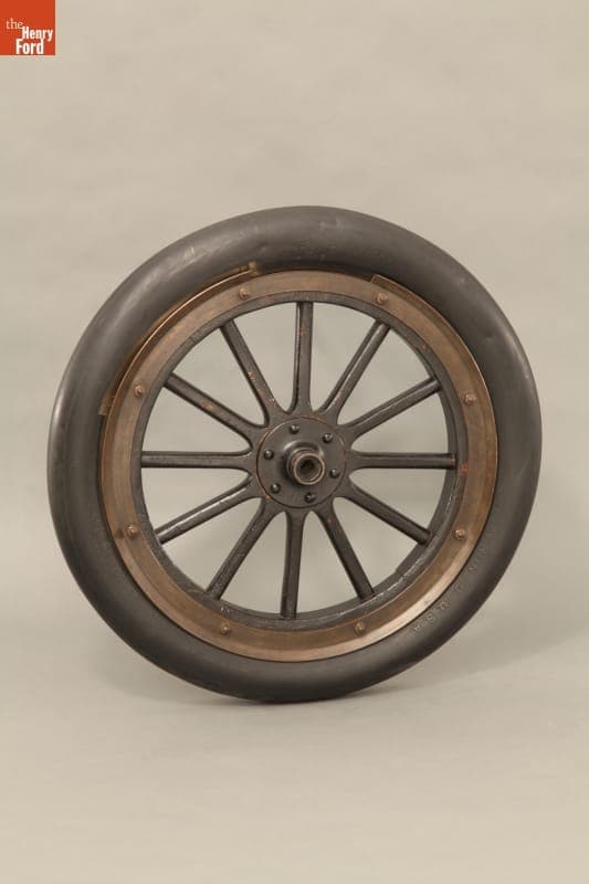 Automobile Tire & Spoked Wheel, circa 1910