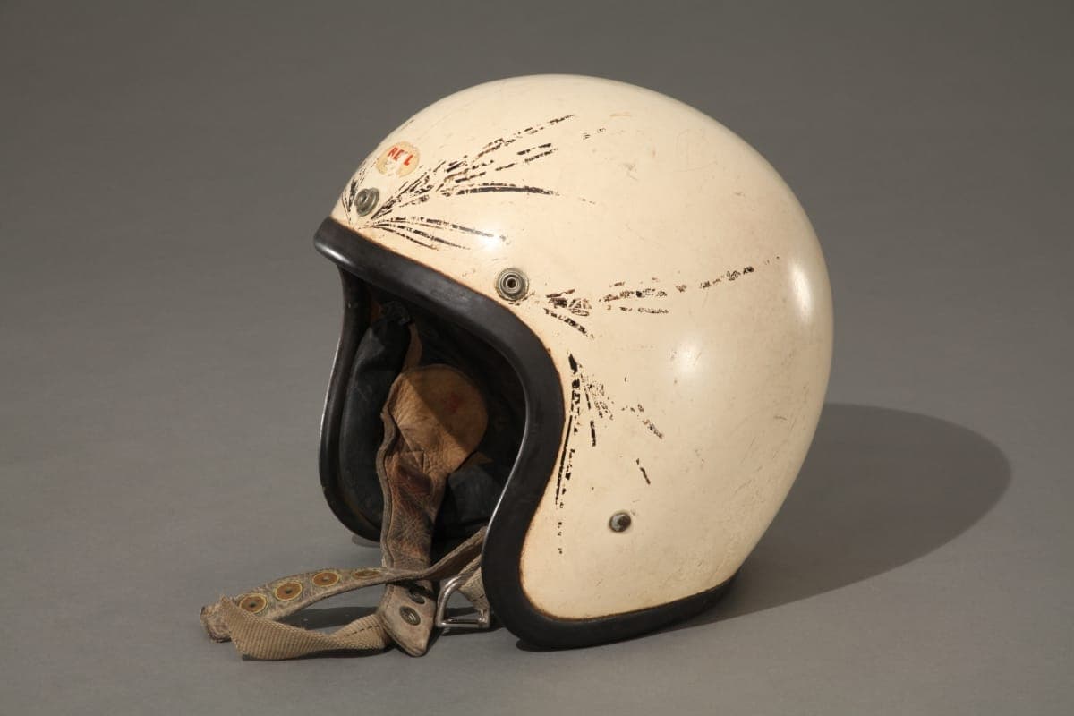 Crash Helmet Worn by Drag Racers Bob Thompson and Sam Buck, circa 1960