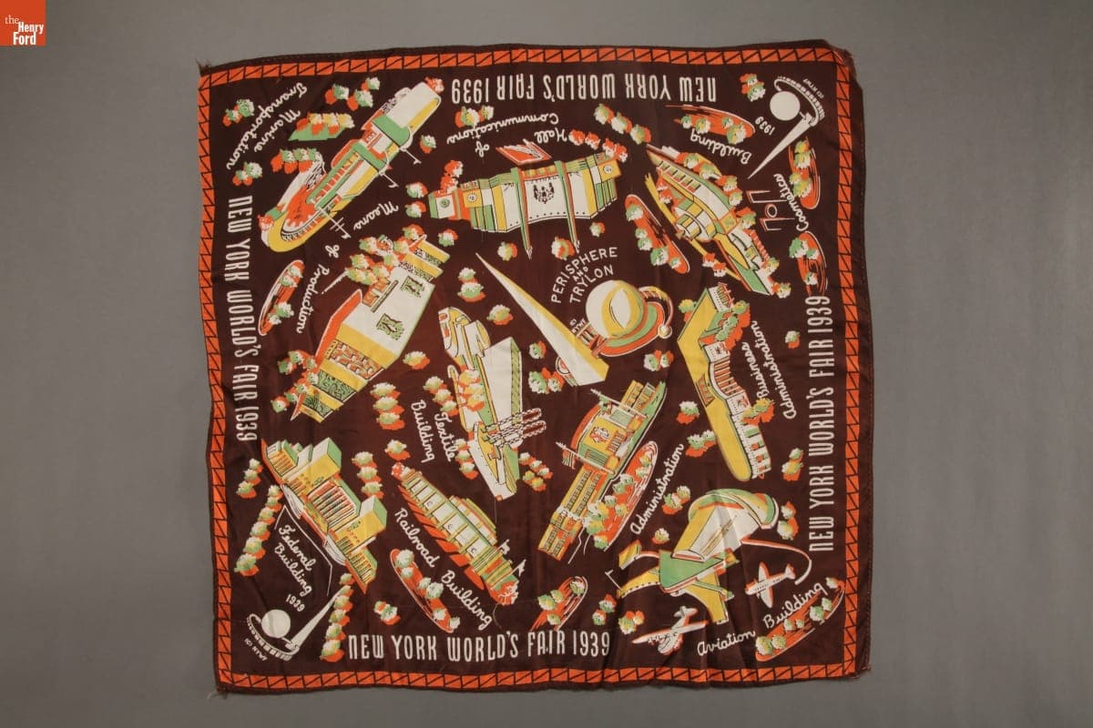 New York World's Fair Souvenir Scarf, 1939