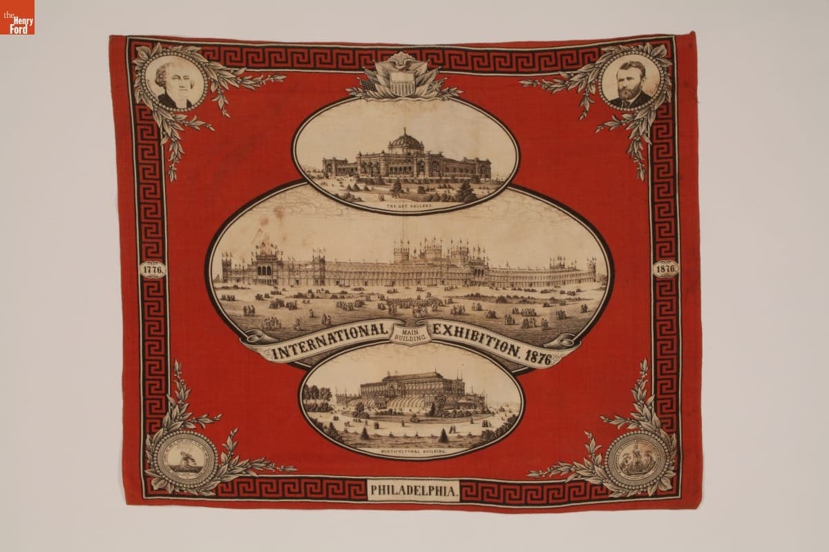 Centennial Exhibition Souvenir Scarf, 1876