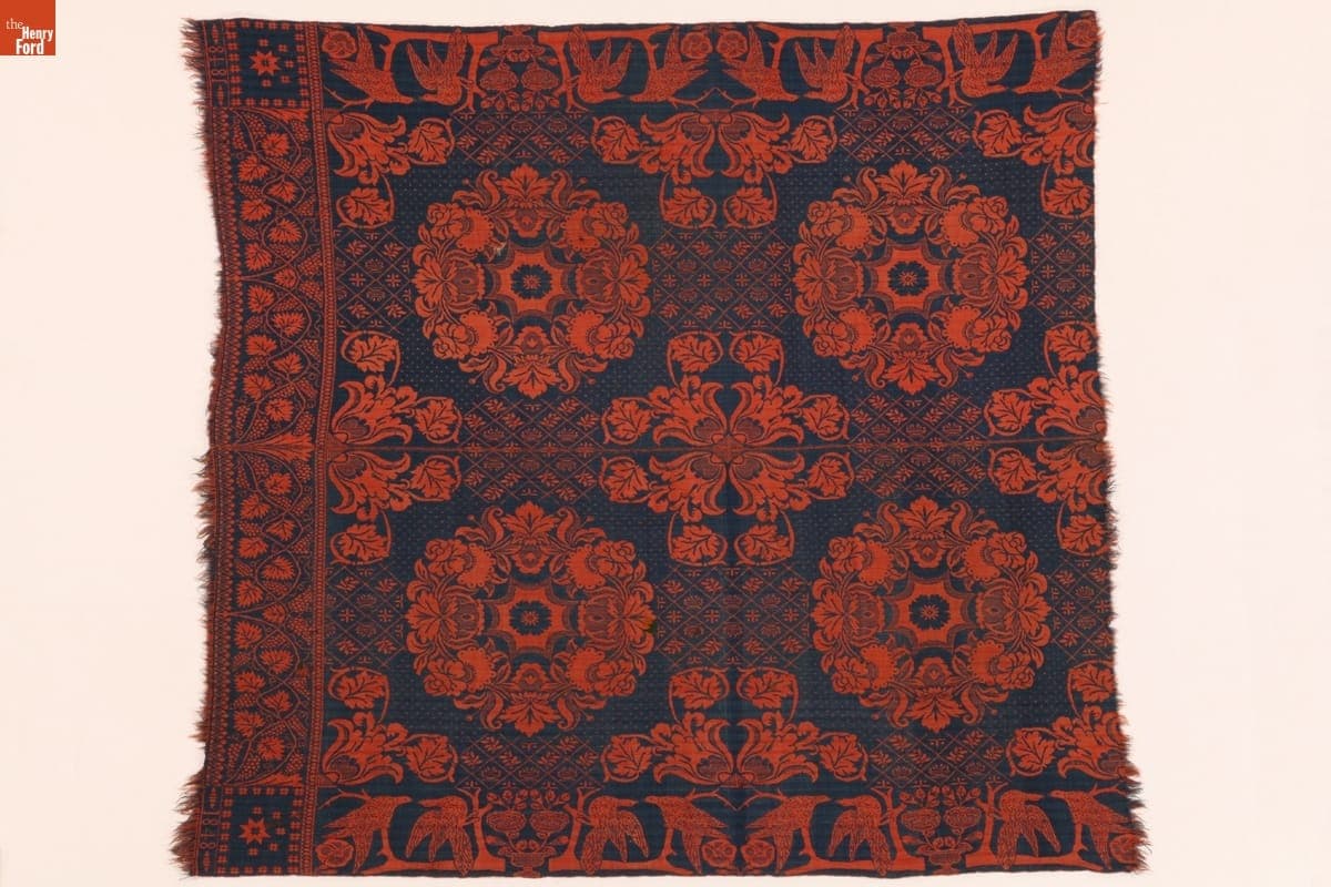 Coverlet Woven by Samuel Stinger, 1848
