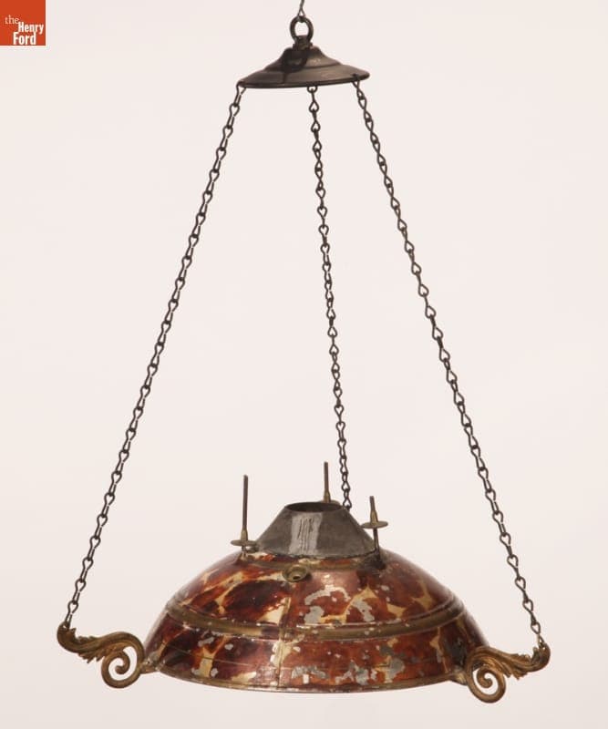 Burning Fluid Hanging Lamp, 1840-1860