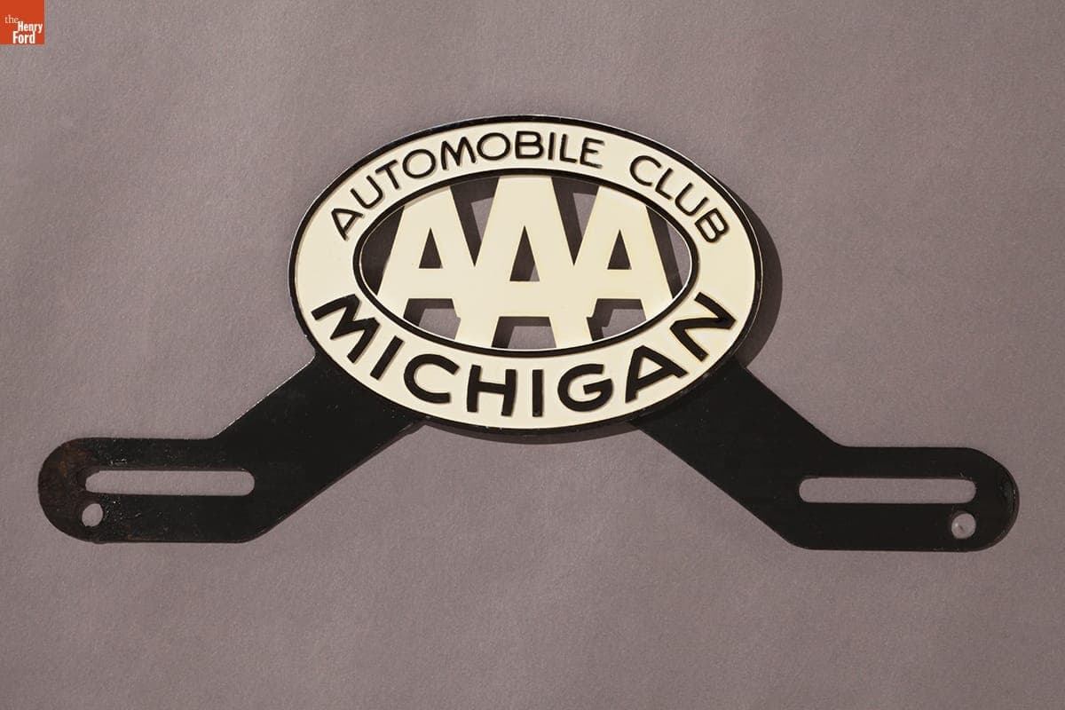 Automobile Club of Michigan Emblem License Plate Topper, 1945-1960