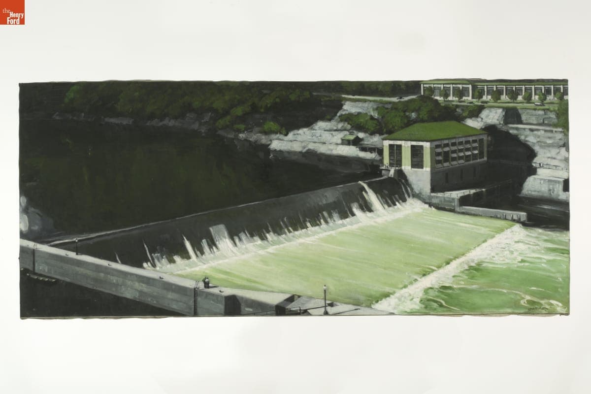 Powerhouse, River, and Dam, 1924