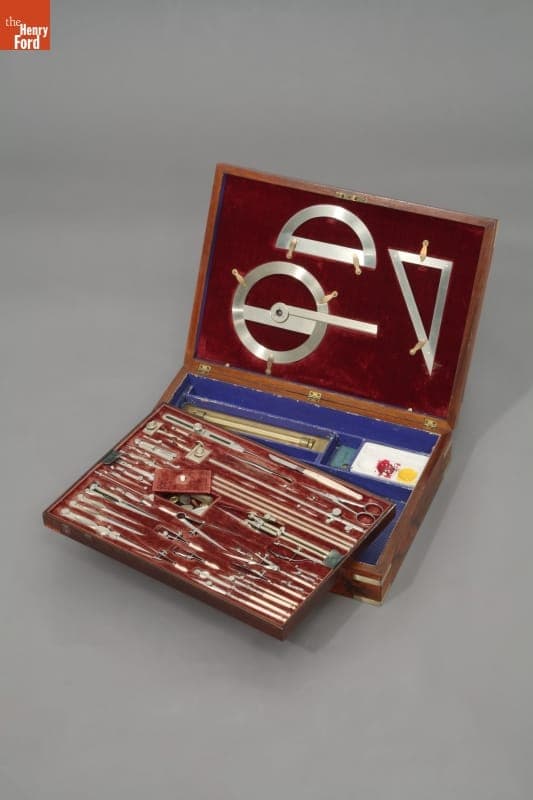 Set of Drafting Tools Presented to Jerome Wheelock, 1865