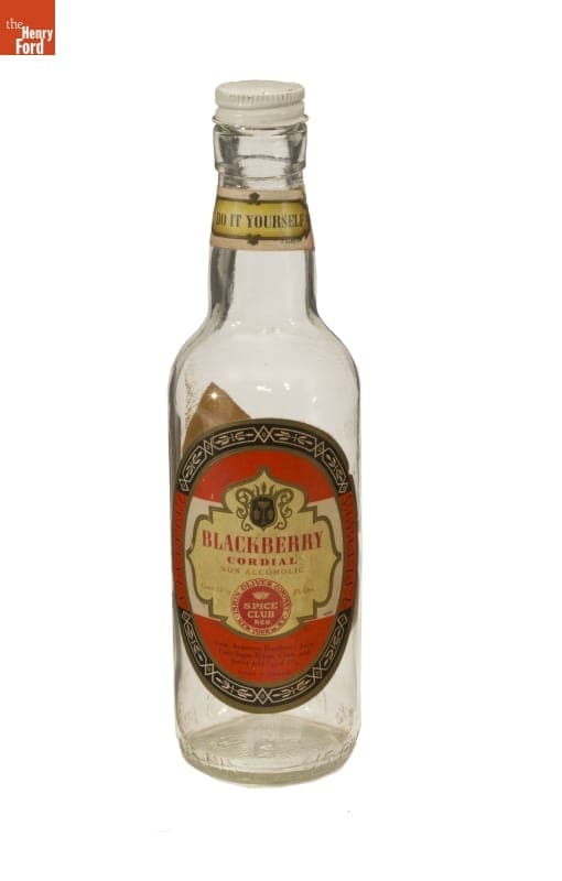 Bottle of Spice Club Blackberry Cordial, 1950-2000
