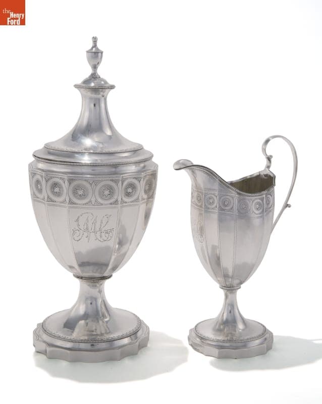 Sugar Bowl and Creamer Set, circa 1800