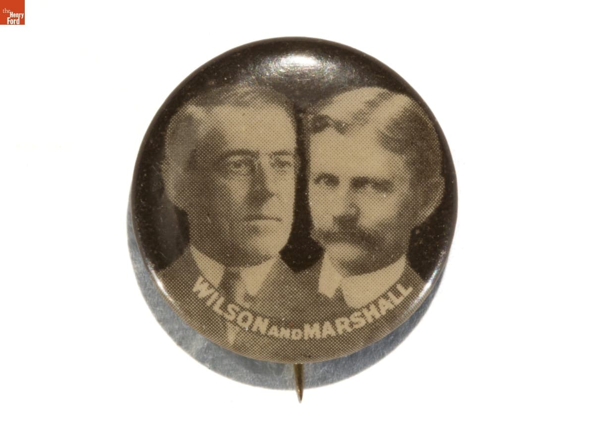 Wilson-Marshall Campaign Button, 1912-1916