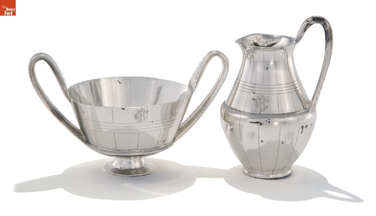 Sugar Bowl and Creamer, 1825-1846
