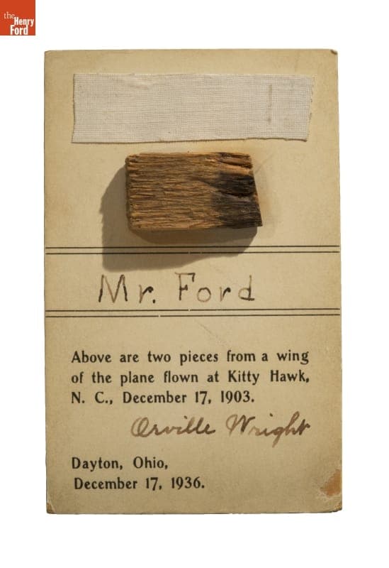 Wood and Fabric Sample from the 1903 Wright Flyer