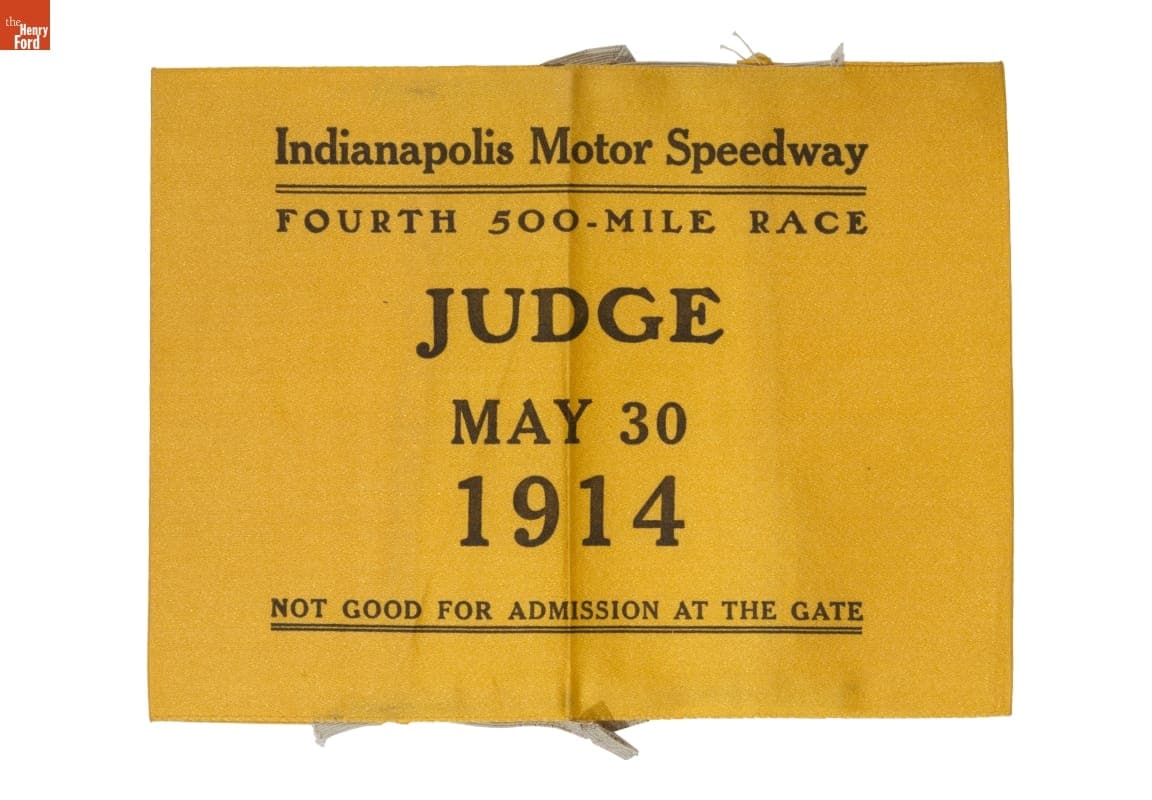 Official's Armband from Indianapolis 500 Automobile Race, 1914