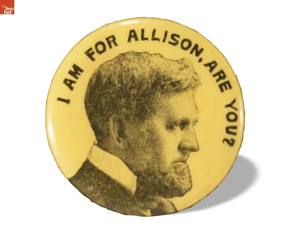 William Allison Campaign Button,1896