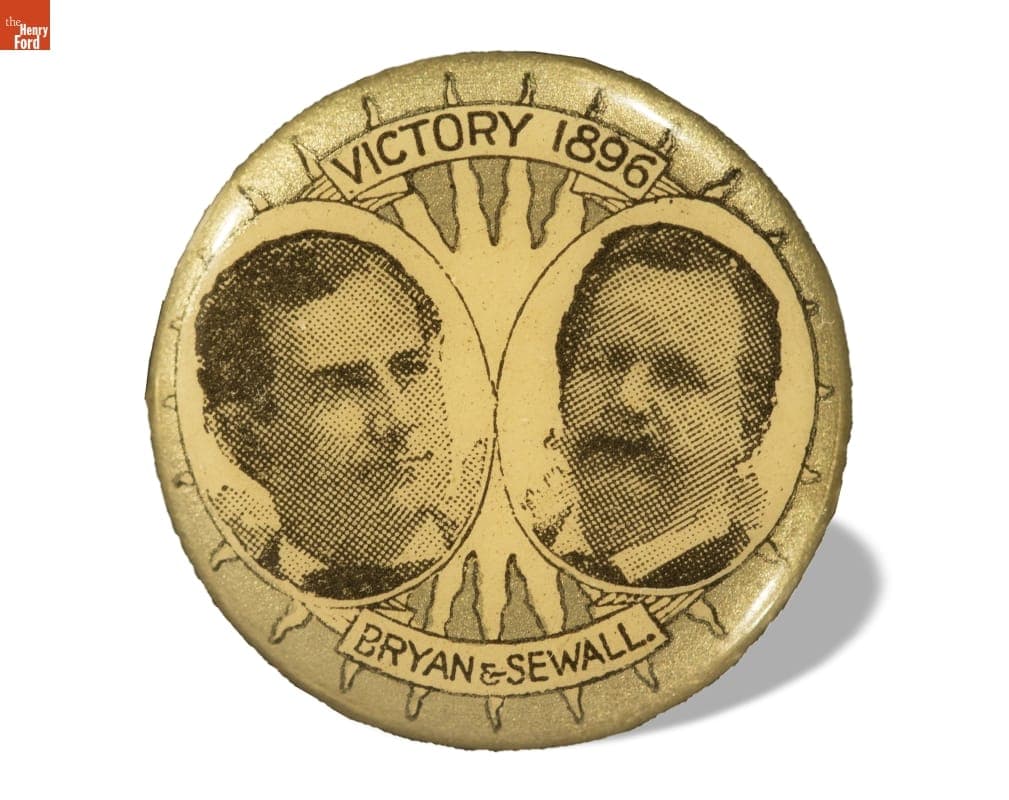 Bryan-Sewall Campaign Button, 1896