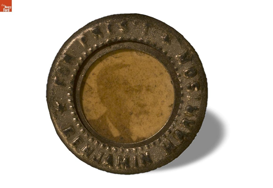 Benjamin Harrison Campaign Button, 1888, 1892