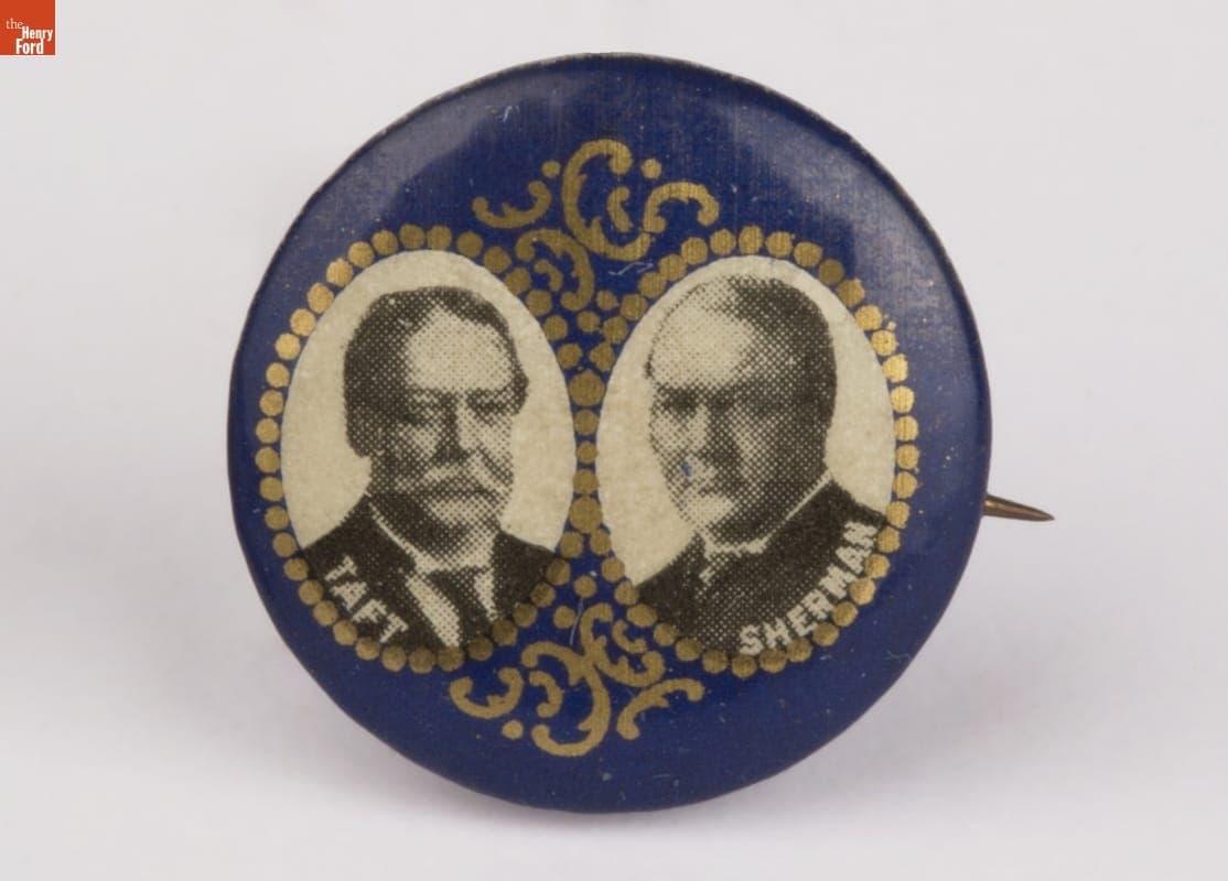 Taft-Sherman Campaign Button, 1908-1912