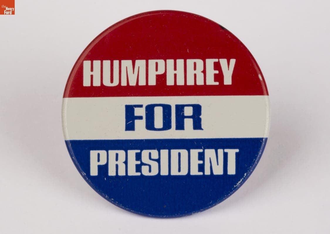 Hubert Humphrey Campaign Button, 1968