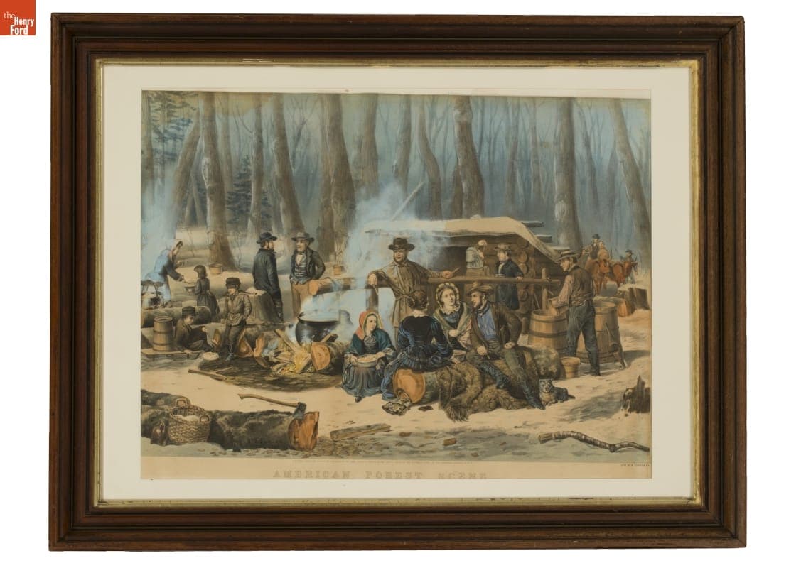 LIthograph, "American Forest Scene," 1856