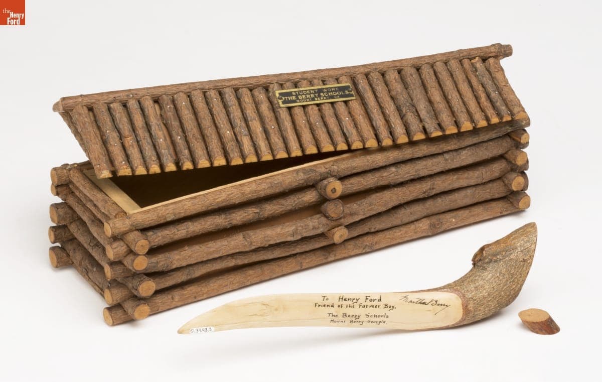 Letter Opener and Log Cabin Box, Gift from the Berry Schools to Henry Ford, 1922-1942