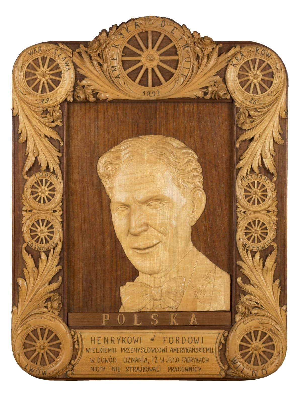 Carved Portrait of Henry Ford, 1926