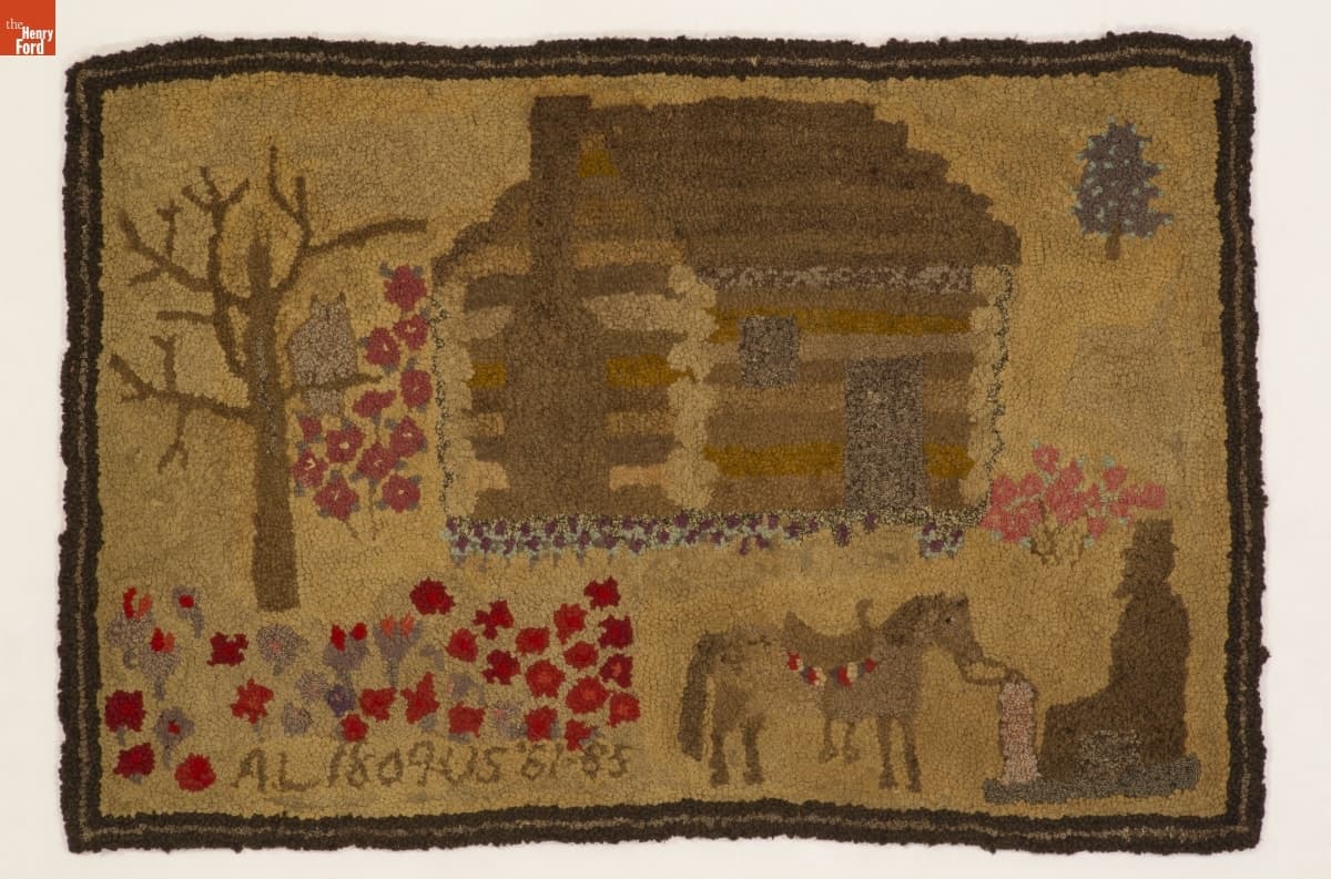 Abraham Lincoln Memorial Rug, circa 1870