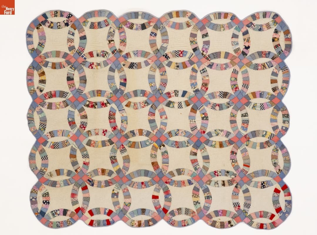 Double Wedding Ring Quilt by Hazel Crummey, Gift to Henry Ford, 1937