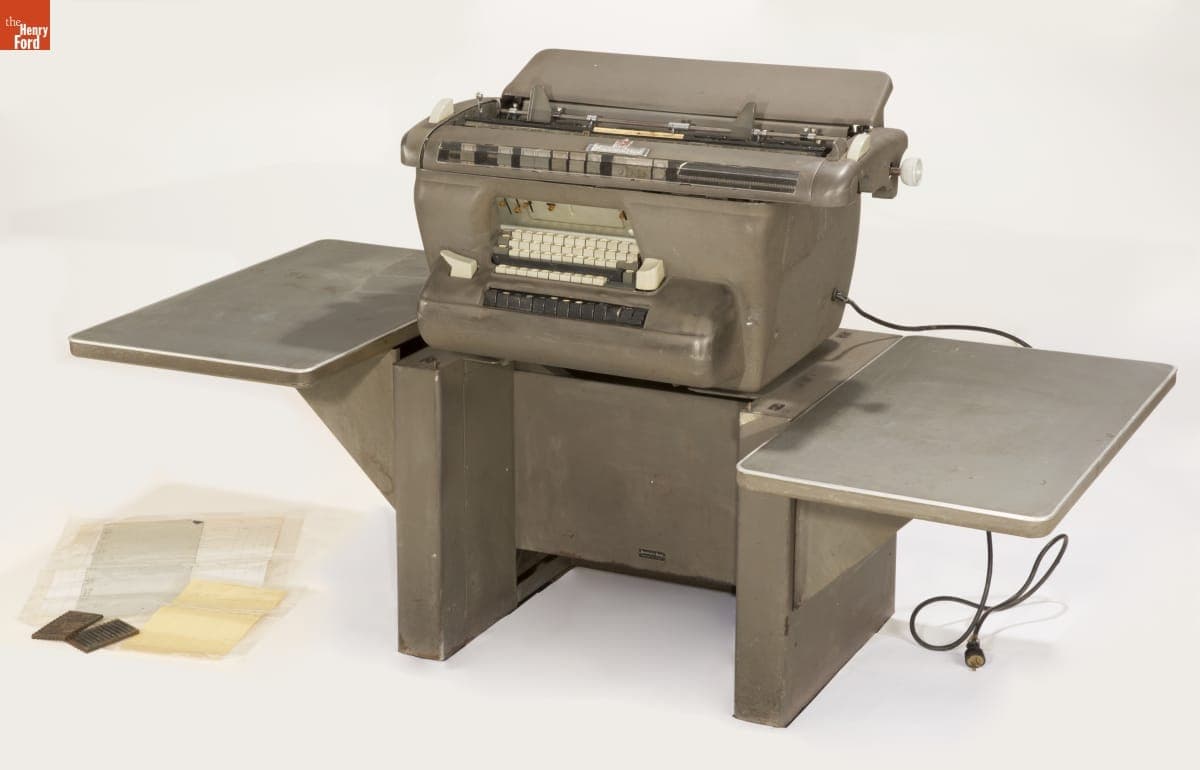 Remington Rand Bookkeeping Machine and Stand, Model 685, 1945-1955