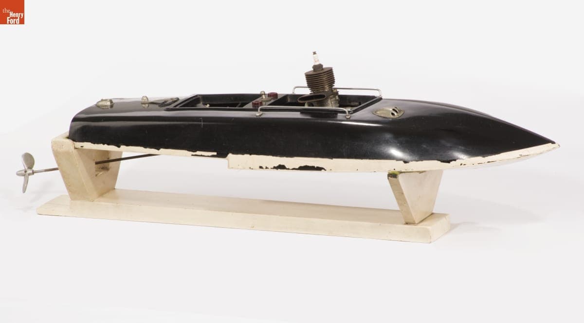 Gas-Powered Model Boat with McCoy Super 60 Engine, 1946-1955