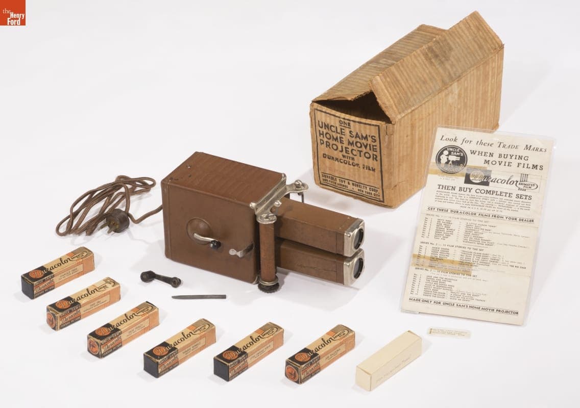 Uncle Sam's Home Movie Projector with Duracolor Films, 1933-1940