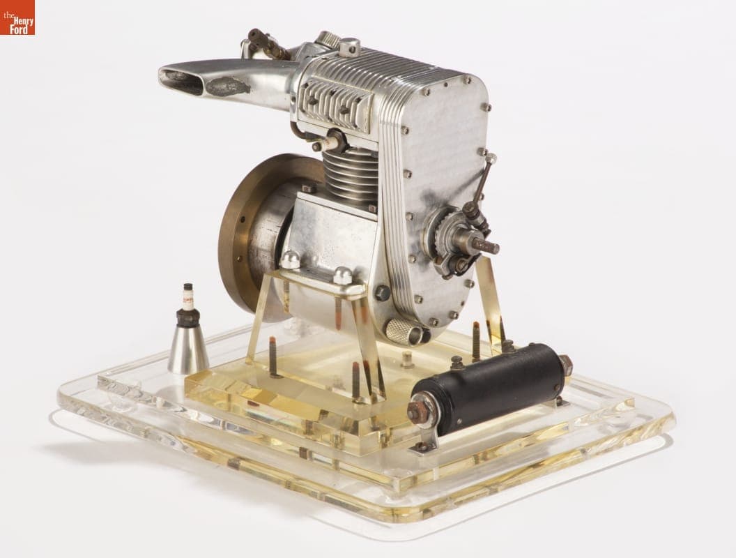 Prototype Overhead Rotary Valve Engine Built by B.B. Korn, 1940-1949