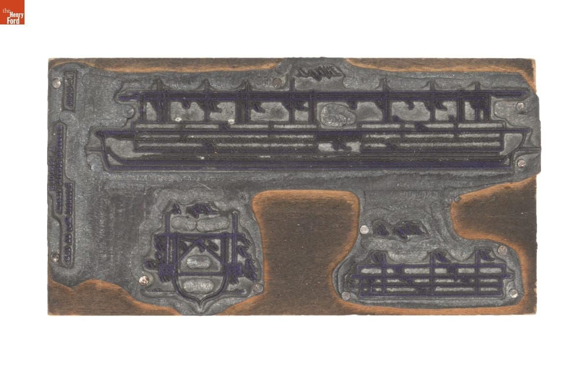 Printing Block, Illustrating Abraham Lincoln's Patent for Device to Lift Boats over Shoals, Granted May 22, 1849