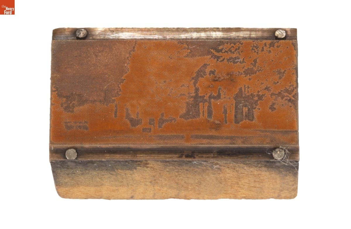 Printing Block, Landscape Scene, 1860-1940