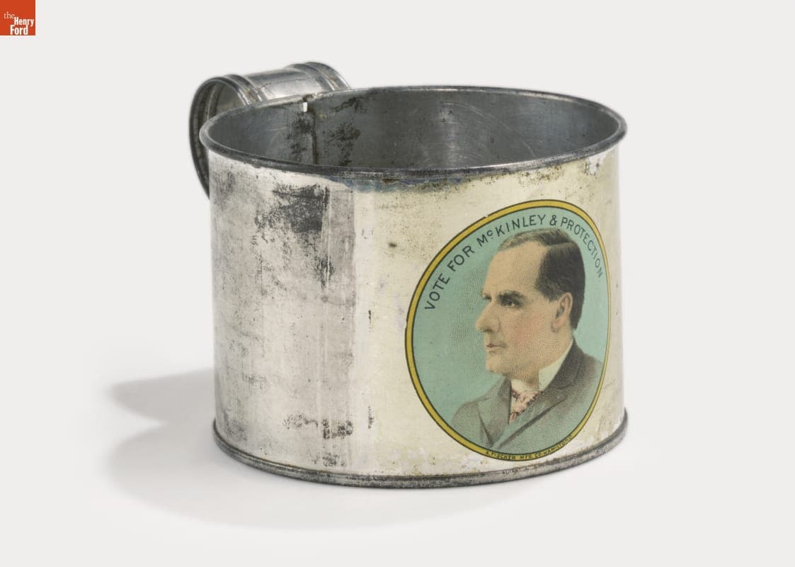 William McKinley Presidential Campaign Tin Cup, 1896